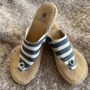 White Mountain Beachball Espadrille Wedge Thong Sandal - Sz 7.5 - NWOT